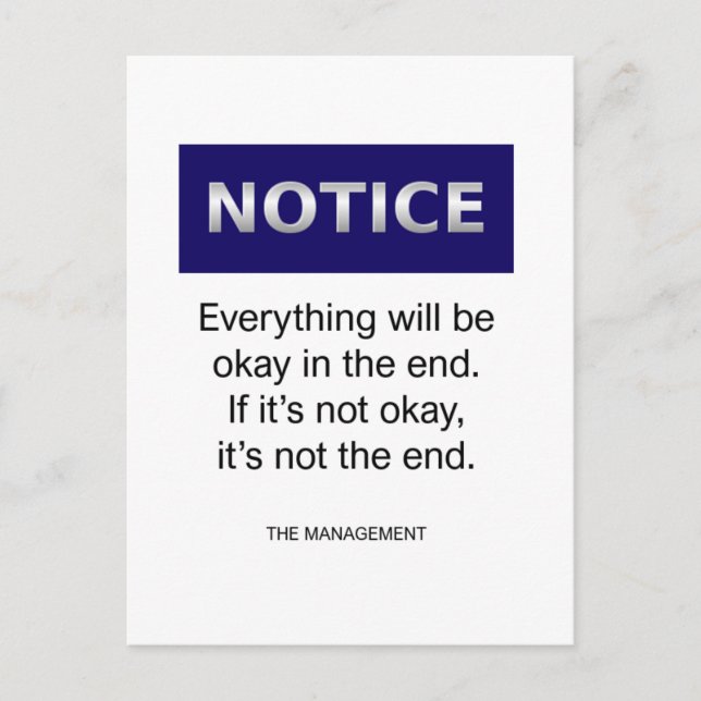 Allt kommer att bli roligt. vykort (Framsida)