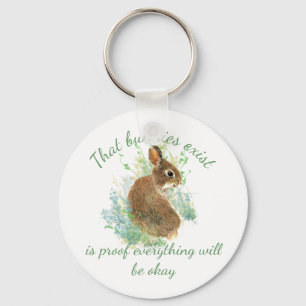 Allt kommer att vara okej Bunny Quote Nyckelring