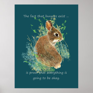 Allt kommer att vara okej Bunny Quote Poster