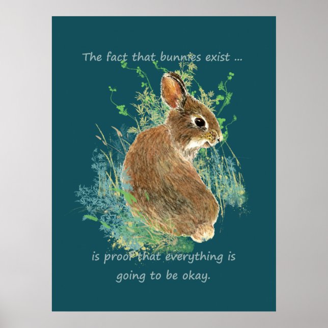 Allt kommer att vara okej Bunny Quote Poster (Framsidan)