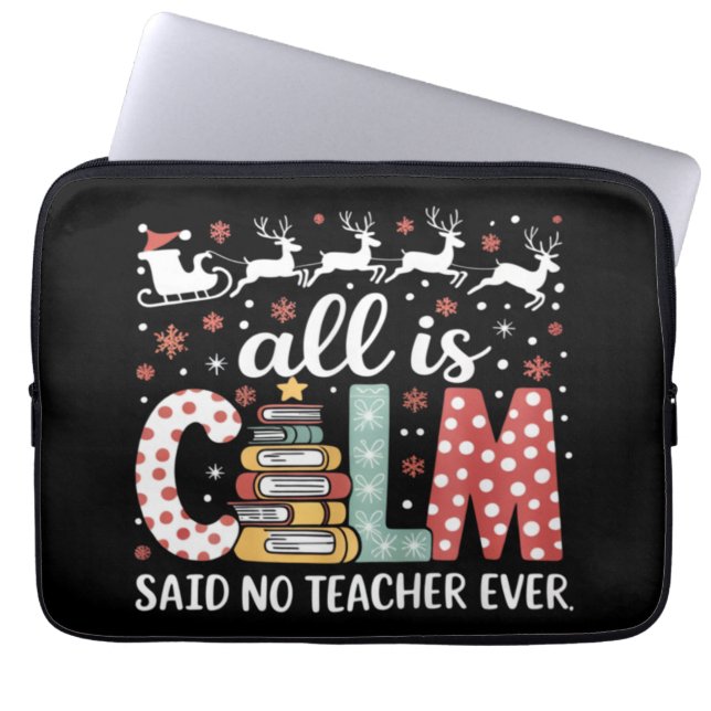 Allt Lugnt Sa Inget Larare Jul Penn Tree  Laptop Fodral (Framsidan)