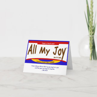 Allt My Joy Lord Note Card, kuvert medföljer Kort