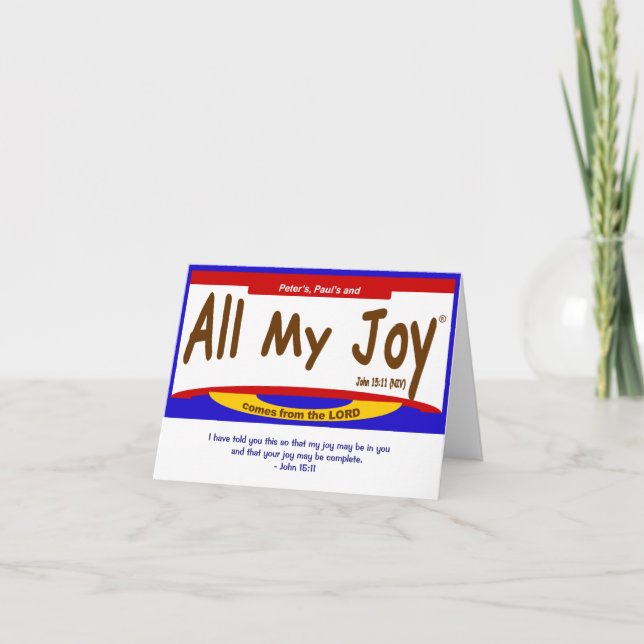 Allt My Joy Lord Note Card, kuvert medföljer Kort (Framsida)