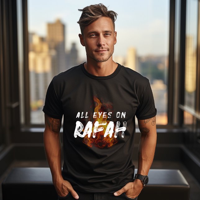 ALLT ÖGON PÅ RAFAH Svart t-shirt för människa (Skapare uppladdad)