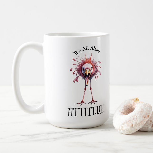 Allt om Attitude Funny Flamingo Kaffemugg (Med munk)