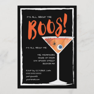 Allt om Boos Funny Halloween Cocktail Party Inbjudningar