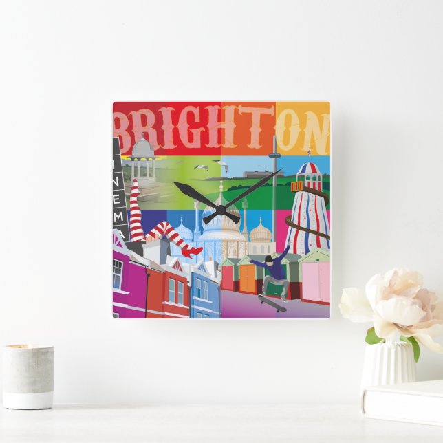 Allt om Brighton Wall Clock Fyrkantig Klocka (Hem)