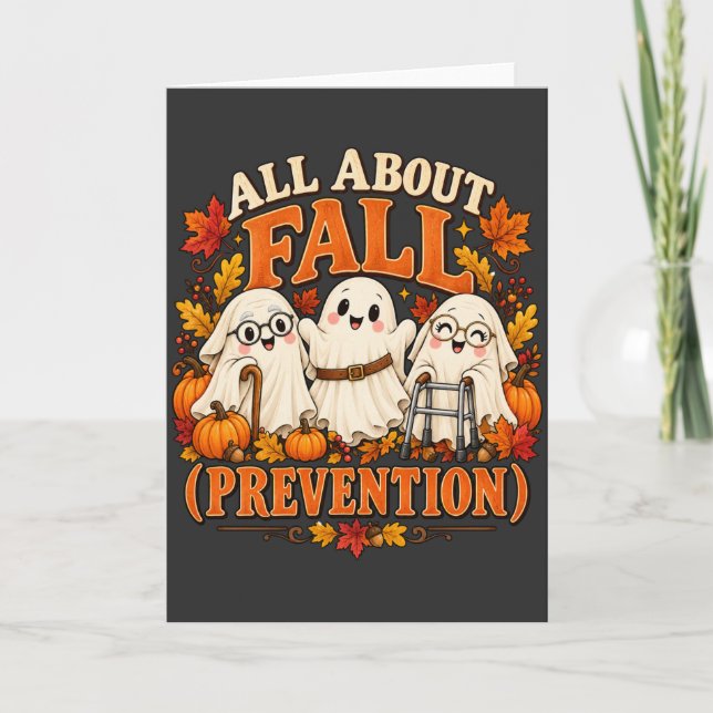 Allt om fallprevention Rolig spökhalloween  Kort (Framsida)