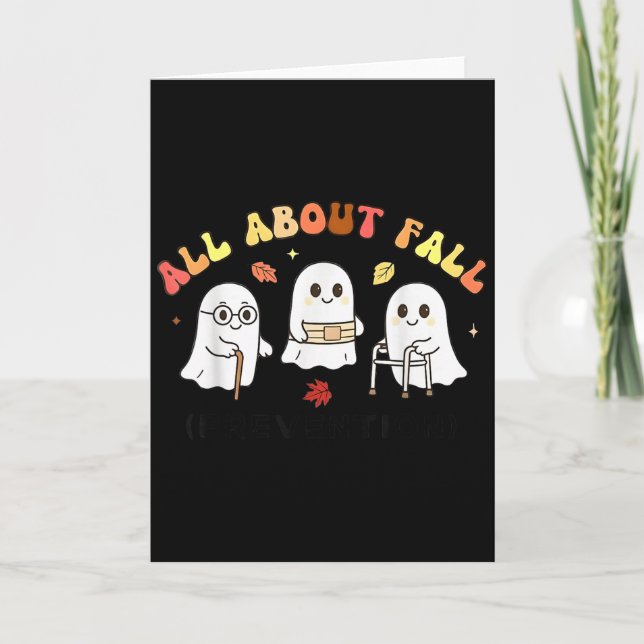 Allt om fallprevention Spök Halloween-design T Kort (Framsida)