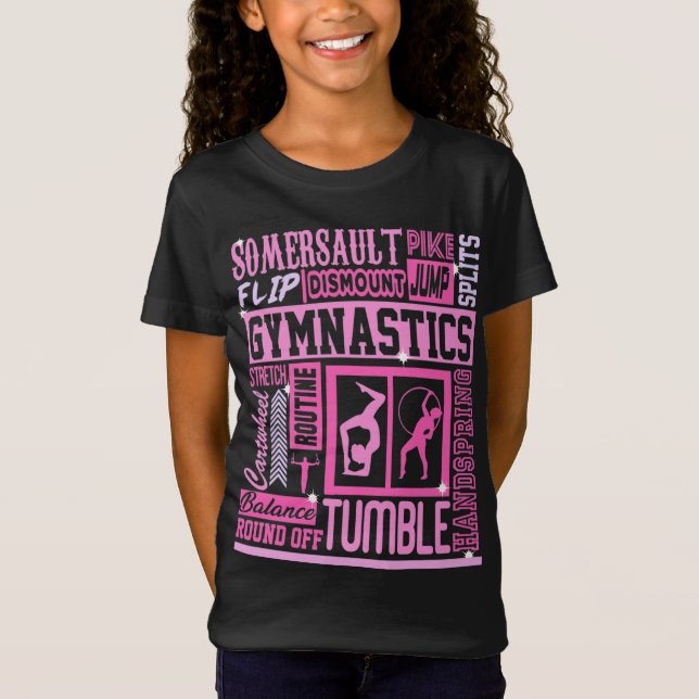 Allt om gymnastiktypografi i Rosa T-Shirt (Framsida)