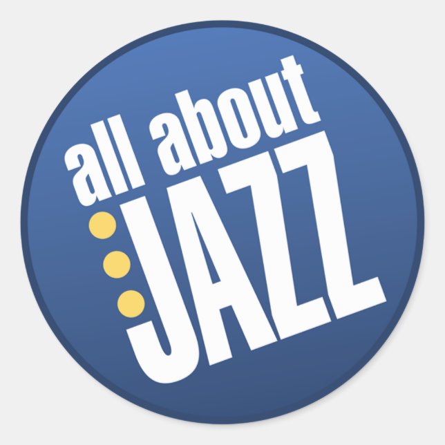 Allt om Jazz Stickers Runt Klistermärke (Framsida)