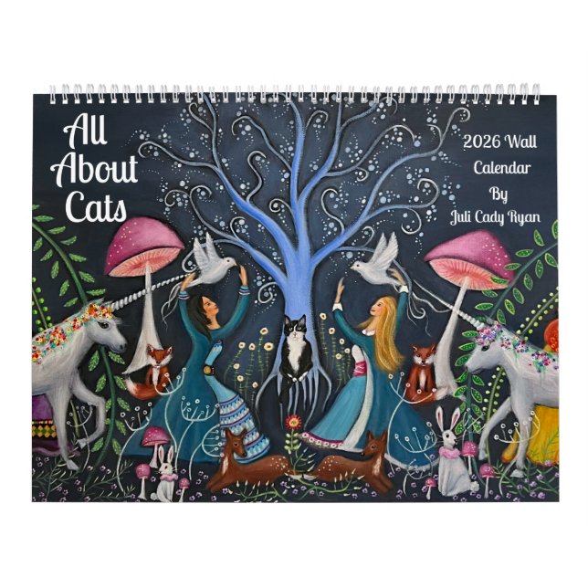 Allt om katter 2025 Whimsical Art Kalender (Omslag)