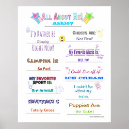 Allt om mig Quiz Poster