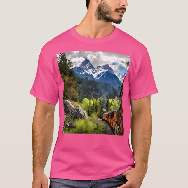 Allt ombord på Durango Silverton Railroad T Shirt (Framsida)