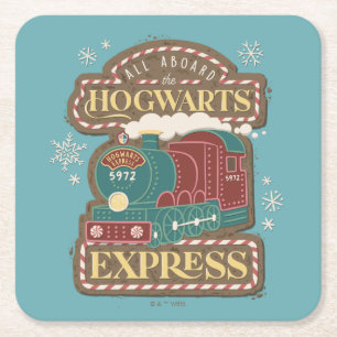 Allt ombord på HOGWARTS™ Express-julkakan Underlägg Papper Kvadrat
