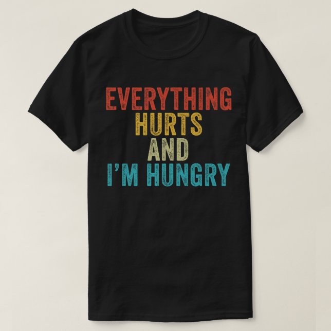 Allt Ontr att jag är Hungrig och rolig Marathon T Shirt (Design framsida)