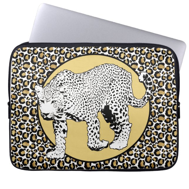 Allt-över-design för leopard laptop fodral (Framsidan)