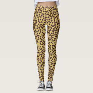 Allt-över-skriv-strängar av typen Cheetah Päls Mön Leggings