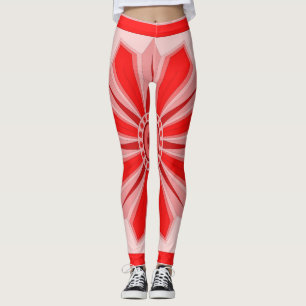 Allt-över-utskrift-lackering med röd konst leggings
