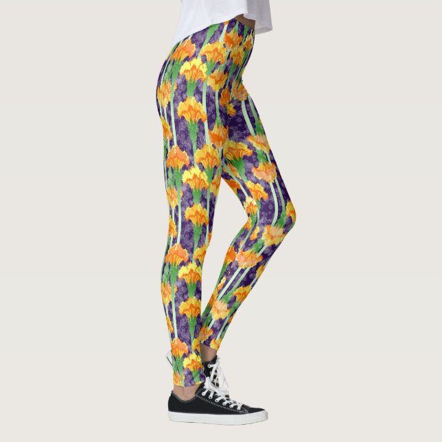 Allt-över-utskrift - Moonlight & Marigolds Leggings (Höger)