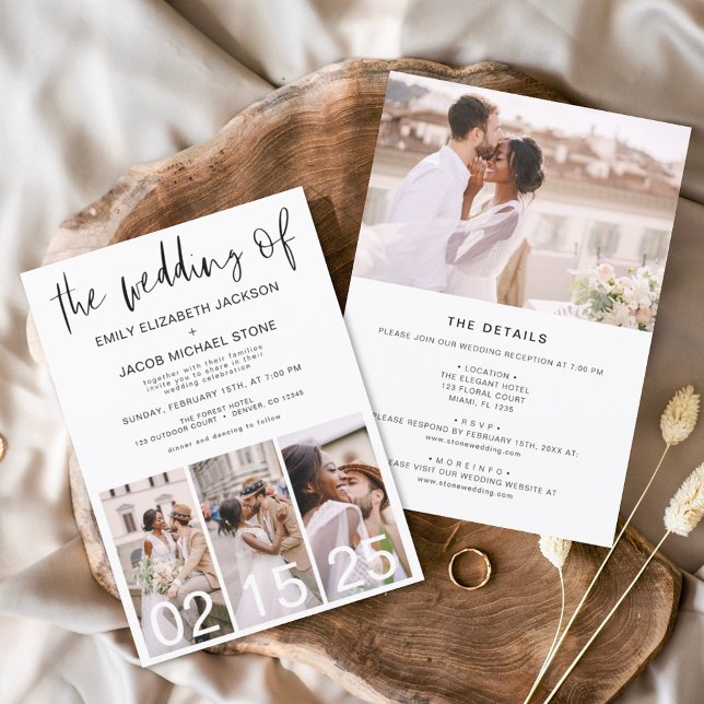 Allt på en Bröllop av minimalistisk enkel Inbjudningar (Skapare uppladdad)