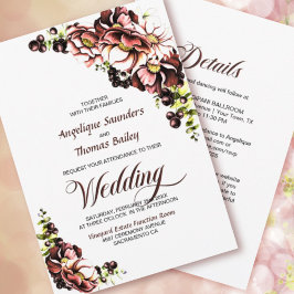 Allt på en enda Blommigt Bröllop Inbjudningar