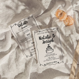 Allt på en Hand plockade-kummeln Retro Ram Bröllop Inbjudningar