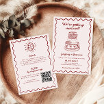 Allt på en Hand plockade Quirky QR-kod Red Bröllop Inbjudningar<br><div class="desc">Säg "det gör jag" i stil med den här "allt-i-ett-handritade" Whimsical QR Code bröllopsinbjudan! Med charmerande detaljer på framsidan och en bekväm QR-kod på baksidan är det en perfekt blandning av elegans och modern bekvämlighet för din speciella dag.</div>