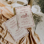 Allt på en maron Hand plockade bröllopsinbjudan<br><div class="desc">När vi presenterade vårt Medelhavsområde inspirerade det till en bröllopsinbjudan, en perfekt blandning av elegans, charm och stollig för att ange tonen för er speciella dag. Med ett känsligt, handdraget botaniskt ram i en vacker maronskugga framkallar denna inbjudan Medelhavets friska skönhet och tidlösa romantik. Den invecklade lövningen gräns på kant,...</div>