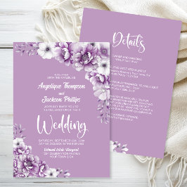 Allt på en Rosa Blommigt Bröllop Inbjudningar