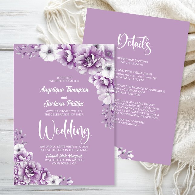 Allt på en Rosa Blommigt Bröllop Inbjudningar (Skapare uppladdad)