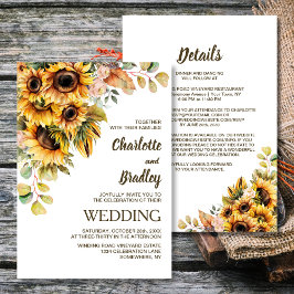 Allt på en solrosa Blommigt Bröllop Inbjudningar