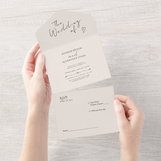 Allt på ett bröllop bjuder in minimalistisk modern (Avrivbar del)