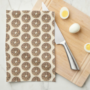 Allt poppy Sesame Seed Bagel Breakfast Food Kökshandduk