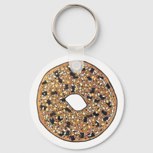 Allt poppy Sesame Seed Bagel Breakfast Food Nyckelring