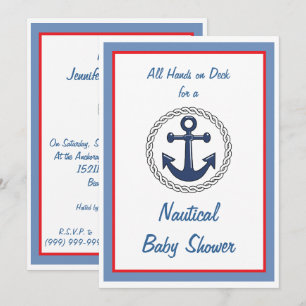 Allt räcker nautiska baby showerinbjudningar inbjudningar