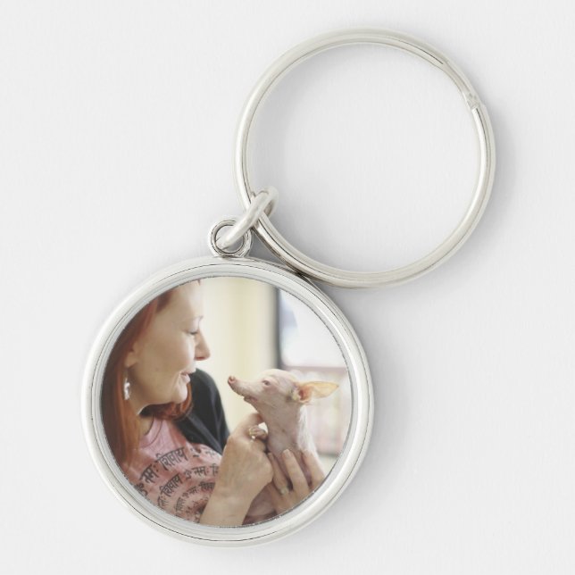 Allt Rosie och kanel Keychain Rund Silverfärgad Nyckelring (Framsidan)