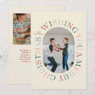 Allt runt God jul färgat fotokort Inbjudningar