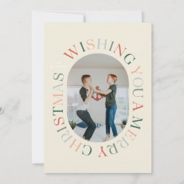 Allt runt God jul färgat fotokort Inbjudningar