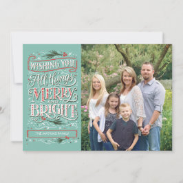 Allt Sak - merry och Bright Jul Photo Card Julkort
