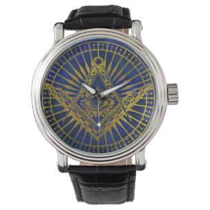 Allt seende Mystic öga i Masonic kompass på Lapi Armbandsur
