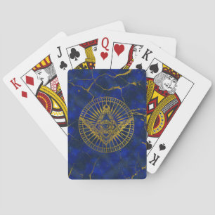 Allt seende Mystic öga i Masonic kompass på Lapis Casinokort