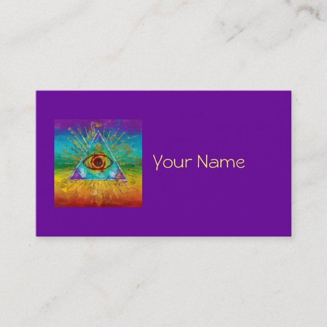 Allt seende öga av guden - abstrakt sketchy konst visitkort (Framsida)