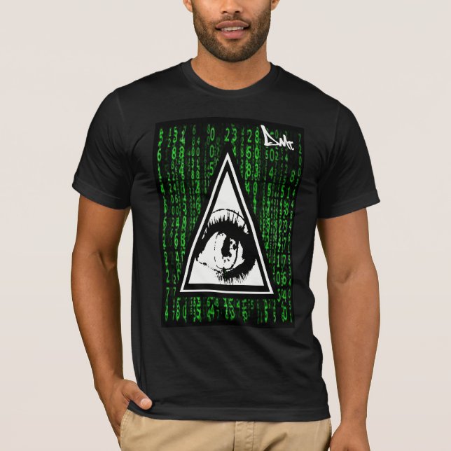 ALLT SEENDE ÖGA KODIFIERAR T-SKJORTAN VID DMT T-SHIRT (Framsida)