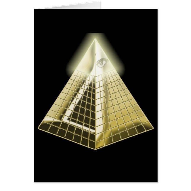 Allt seende ögapyramidkort hälsningskort (Framsidan)