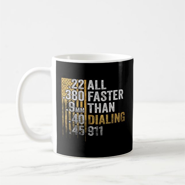 Allt snabbare än uppringning 911 kaffemugg (Vänster)