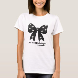 Allt Snyggt I Stil – Chic Minimalistisk Bow T-Shir T Shirt