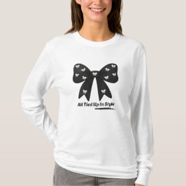 Allt Snyggt Iklätt I Stil – Chic Minimalistisk Bow T Shirt
