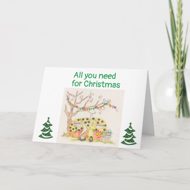ALLT SOM BEHÖVS FÖR CHRISTMAS ÄR ETT KAMPER/MILJÖK KORT (Framsida)