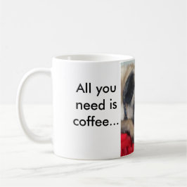 Allt som du behöver, är kaffe… och en mops! kaffemugg